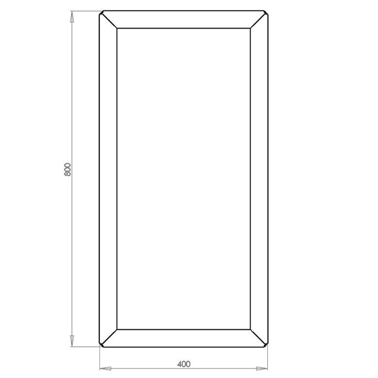Powder coated steel planter Texas 40 x 80 cm