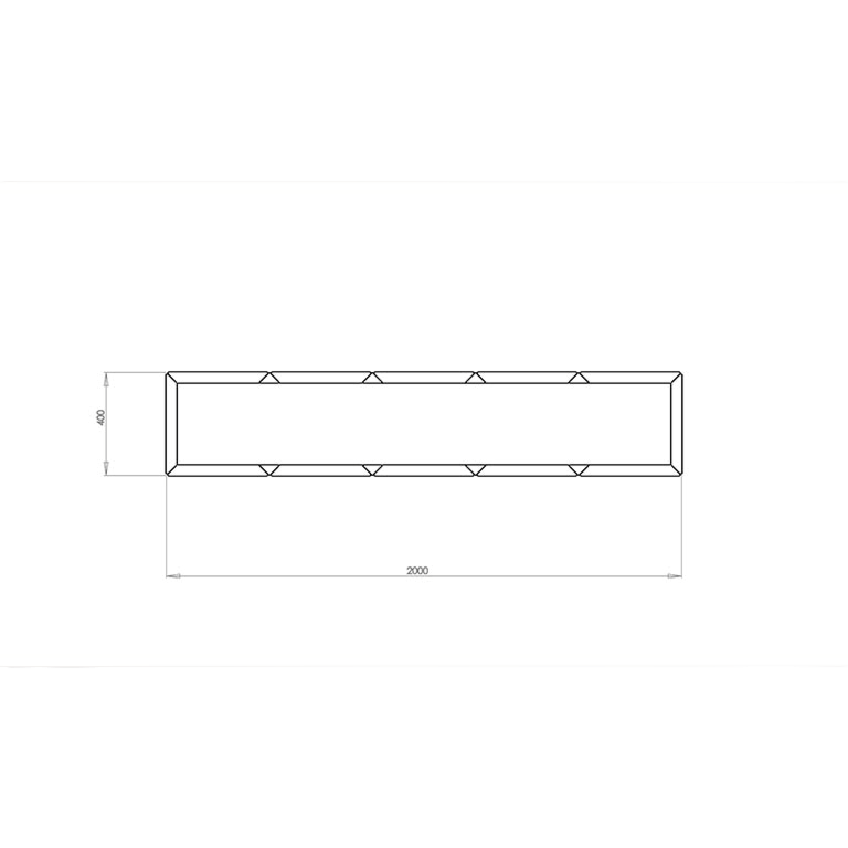 Powder coated steel planter Texas xxl 200 x 40 cm