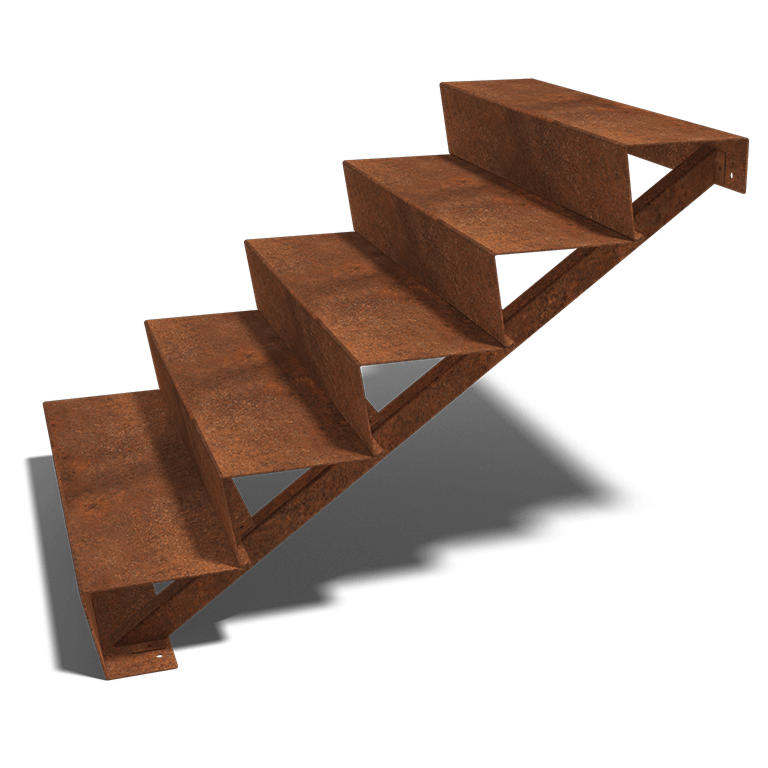 Corten steel stairs New York 5-step (width 120 cm)