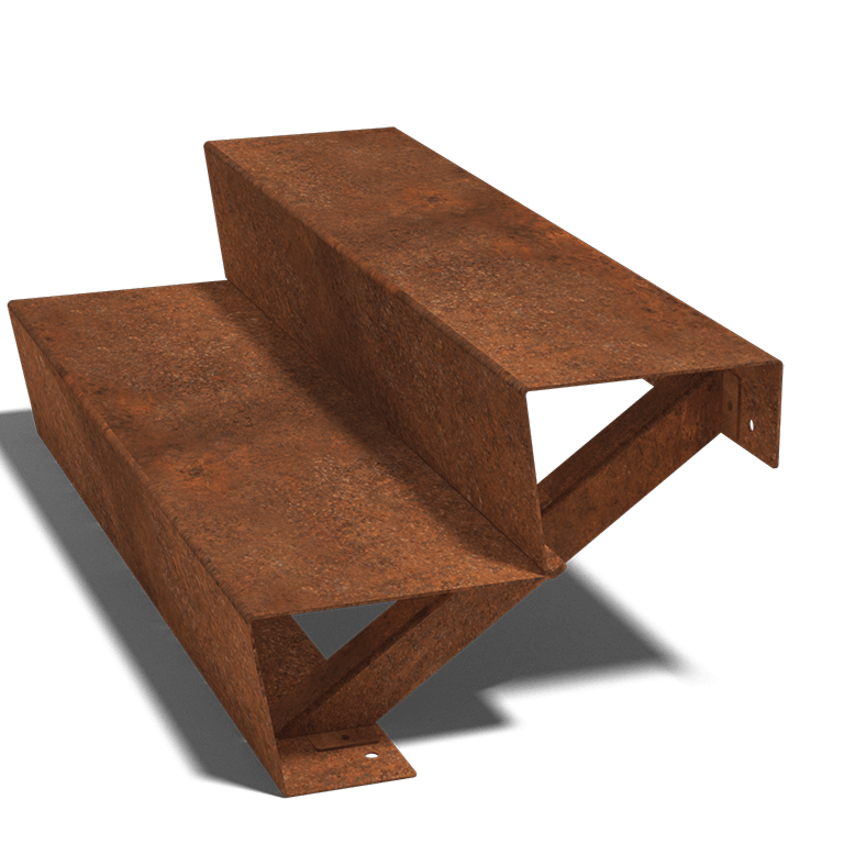 Corten steel stairs New York 2-step (width 100 cm)
