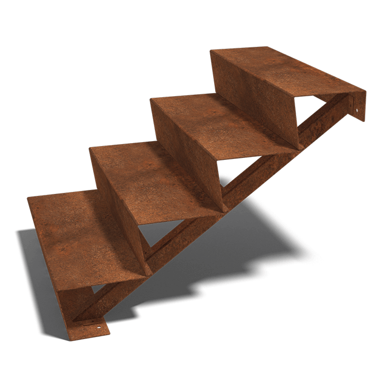 Corten steel stairs New York 4-step (width 80 cm)