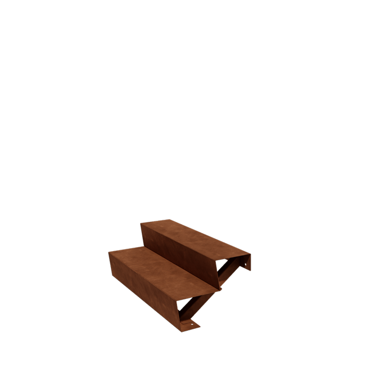 Corten steel garden stairs - 2-steps - 48 x 100 x 34 cm