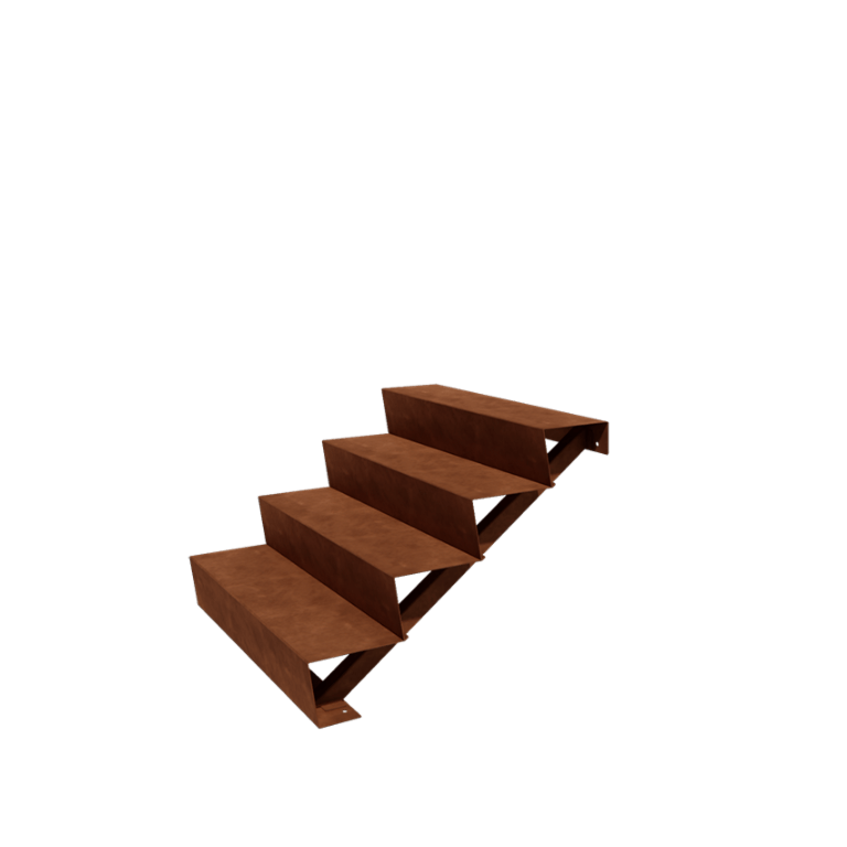 Corten steel stairs New York 4-step (width 100 cm)