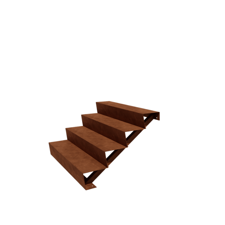 Corten steel garden stairs - 4-steps - 96 x 120 x 68 cm