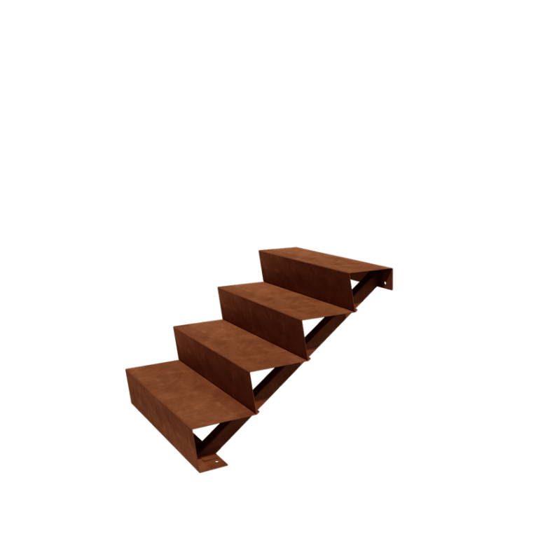 Corten steel garden stairs - 4-steps - 48 x 80 x 68 cm