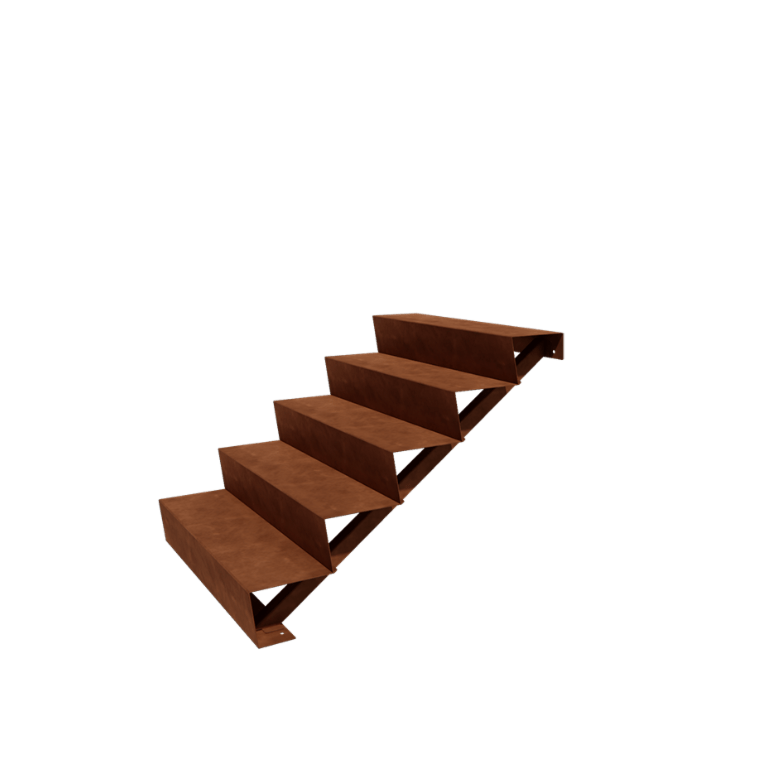 Corten steel garden stairs - 5-steps - 48 x 100 x 85 cm