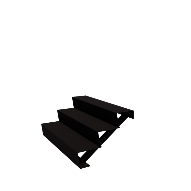 Black steel stairs New York 3-step (width 120 cm)