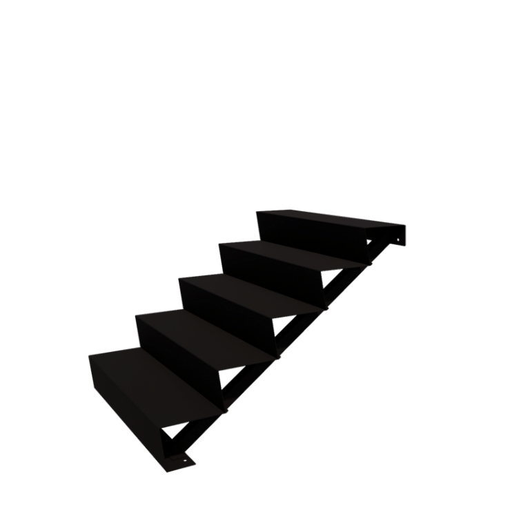 Black steel stairs New York 5-step (width 100 cm)