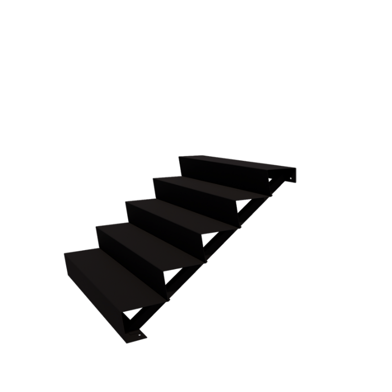 Steel garden stairs - 5-steps - 120 x 120 x 85 cm - RAL9005 matt (black)