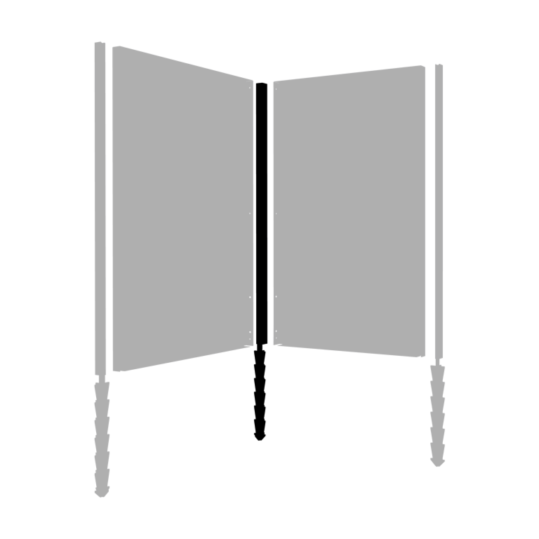 Powder coated garden panel post corner with support pin 190 x 6 x 6 cm