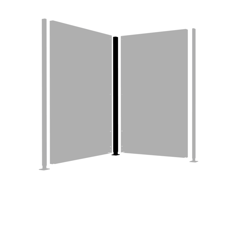 Powder coated garden panel post corner with flat base 190 x 6 x 6 cm