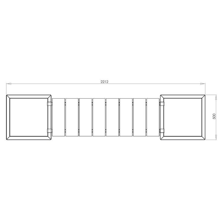 Powder coated steel planter with bench Vegas Miami