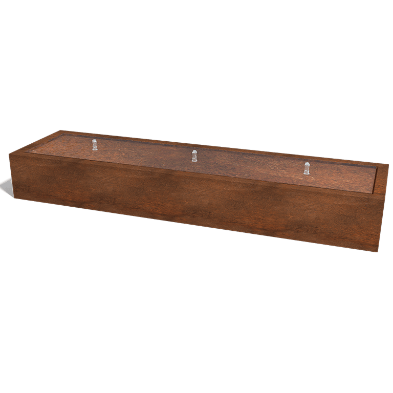 Corten steel water table 300 x 80 x 40 cm