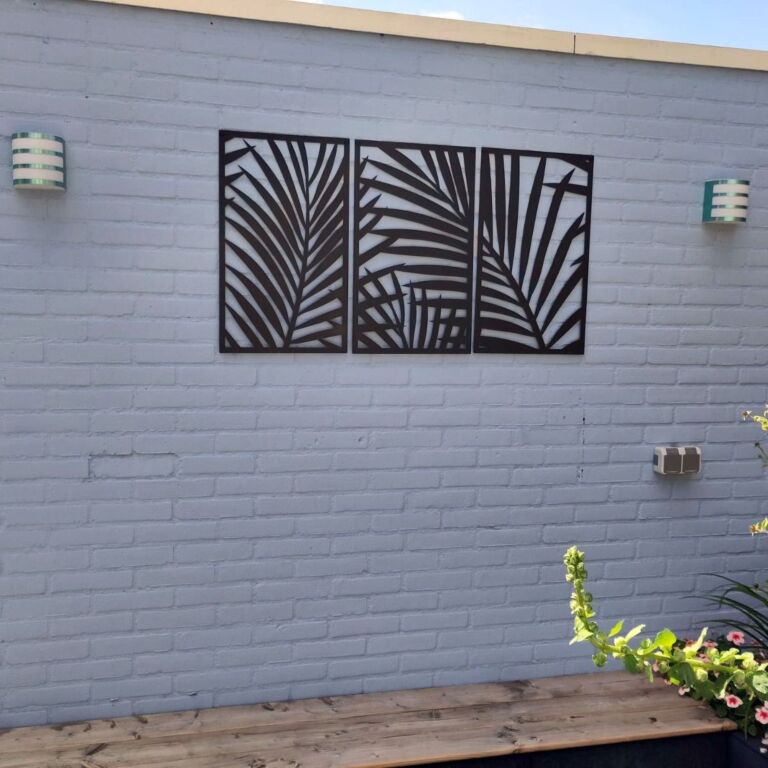Metal wall decor Ferns 3-parts