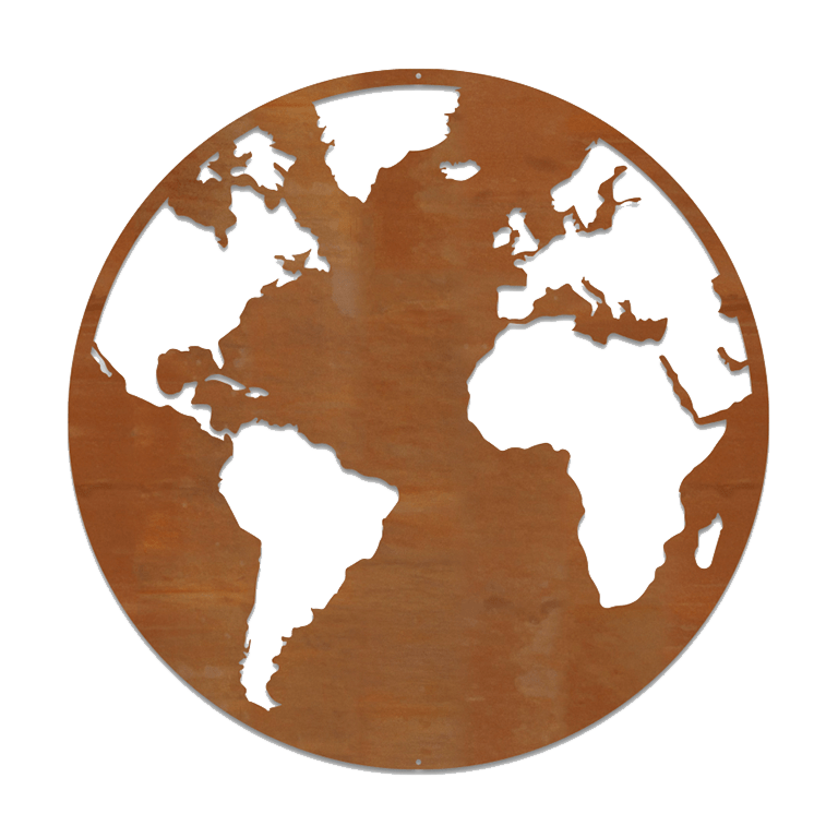 Corten steel wall decor Globe