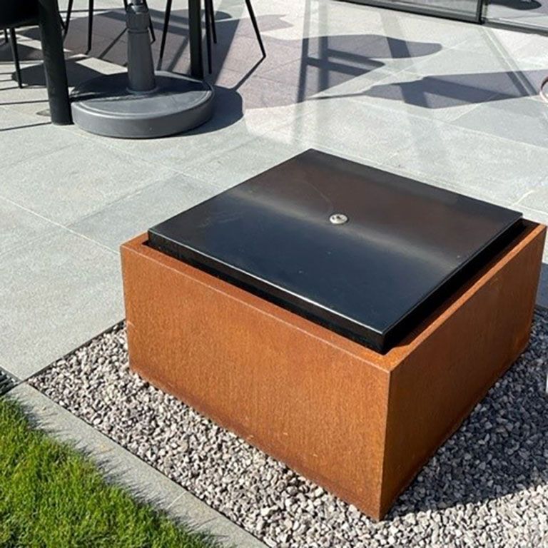 Corten steel water feature 50 x 50 x 40 cm