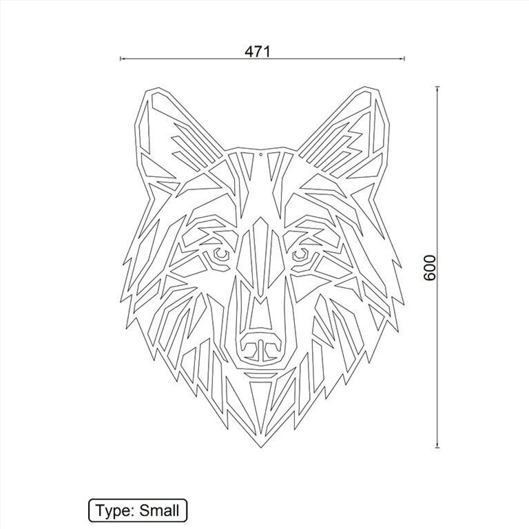 Corten steel wall decor Wolf 1.0