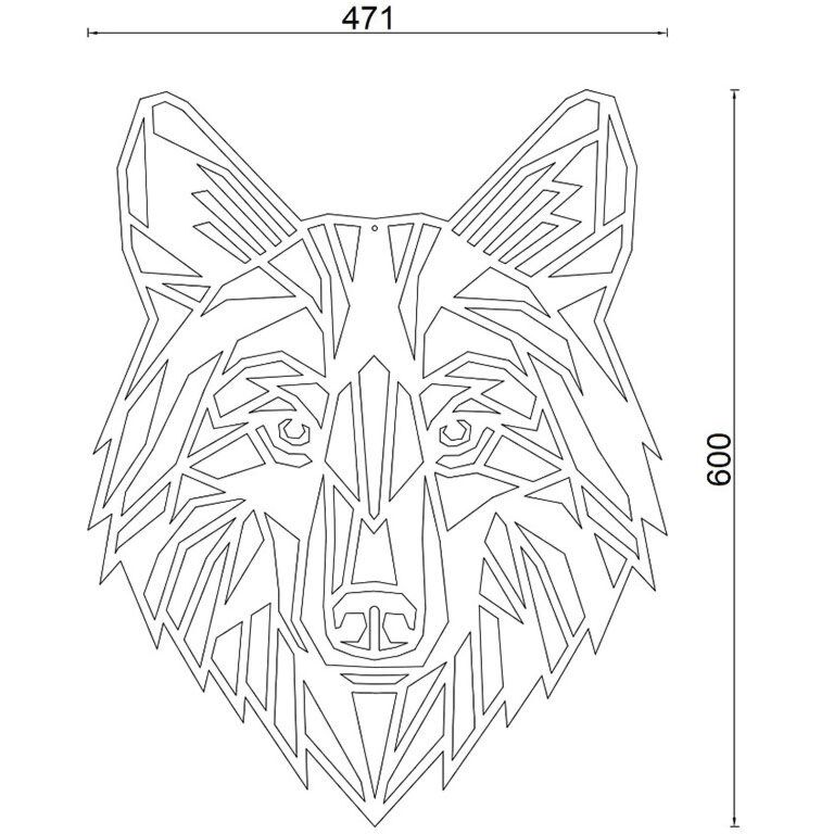 Metal wall decor Wolf 1.0