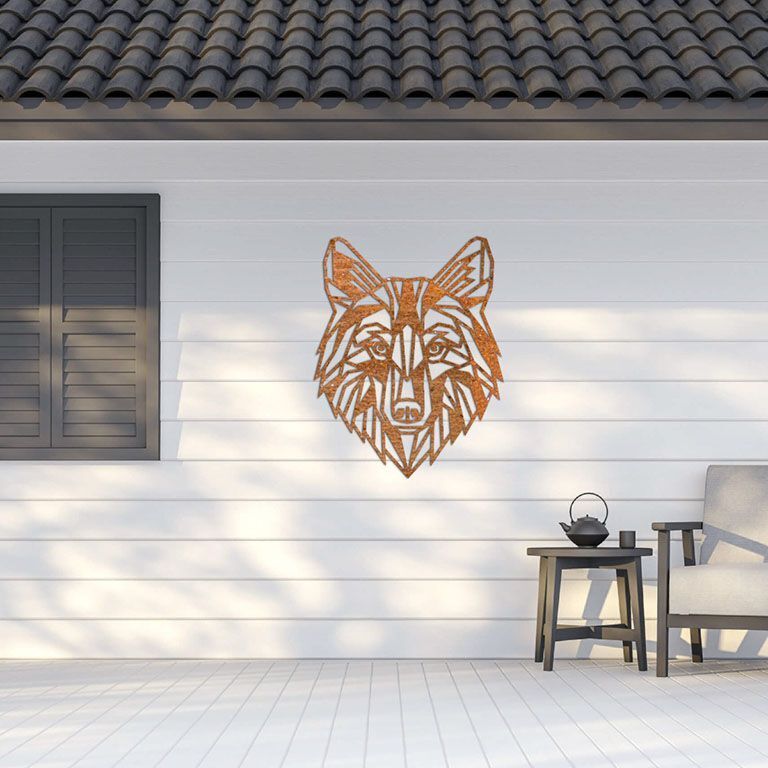 Corten steel wall decor Wolf 1.0