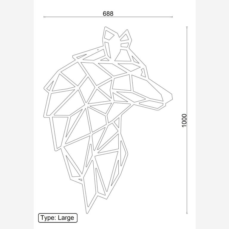 Corten steel wall decor Wolf 2.0