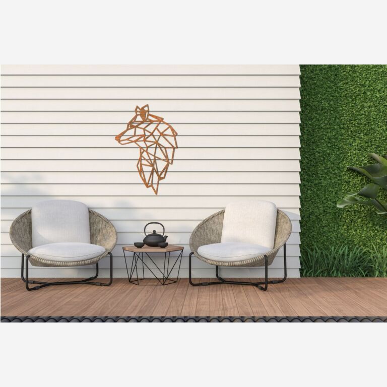 Corten steel wall decor Wolf 2.0