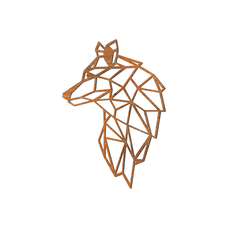 Corten steel wall decor Wolf 2.0