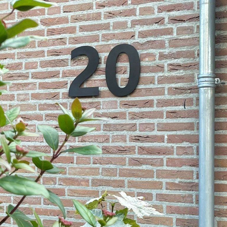 Black Stainless steel house number 1 - 30 cm