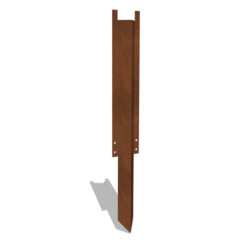 Corten steel support pin long XL 45 cm