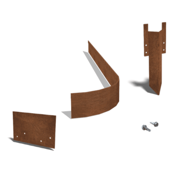 Corten steel border edge FLEX flattened 13 cm complete set per 15 metres