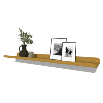 Powder coated steel wall shelve U-shape 120 x 20 cm