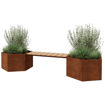 Corten steel planter with bench Vegas Denver