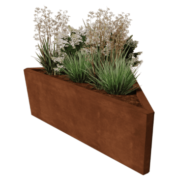 Corten steel planter Alaska isosceles 112 cm