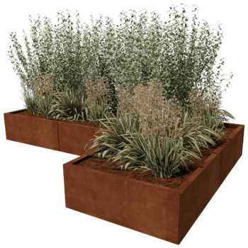 Corten steel planter Kansas 80