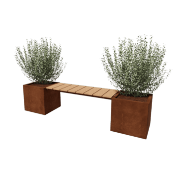 Corten steel planter with bench Vegas Miami