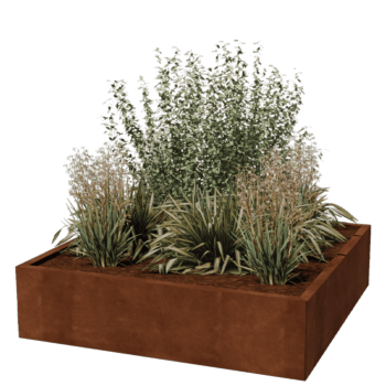 Corten steel planter Miami 120 x 120 cm