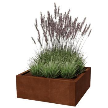 Corten steel planter Miami 80 x 80 cm
