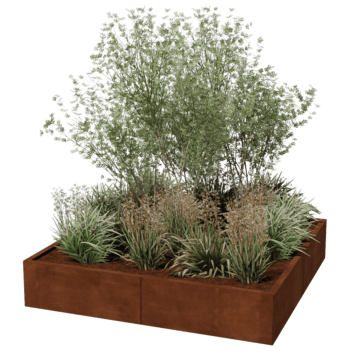 Corten steel planter Miami xxl 160 x 160 cm