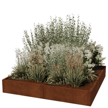 Corten steel planter Miami xxl 200 x 200 cm