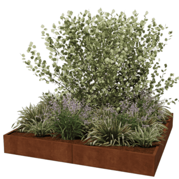Corten steel planter Miami xxl 240 x 240 cm