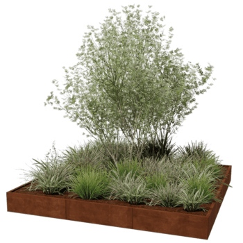 Corten steel planter Miami xxl 300 x 300 cm