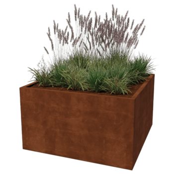 Corten steel welded planters Montana 140 x 140 x 80 cm