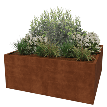 Corten steel welded planters Montana 200 x 200 x 80 cm