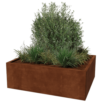 Corten steel planter Texas 100 x 120 cm