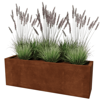 Corten steel planter Texas 30 x 120 cm