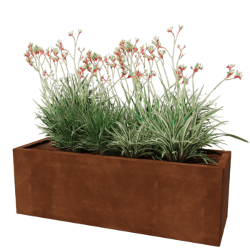 Corten steel planter Texas 40 x 120 cm