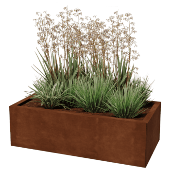 Corten steel planter Texas 50 x 100 cm