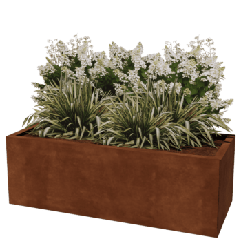 Corten steel planter Texas 50 x 120 cm