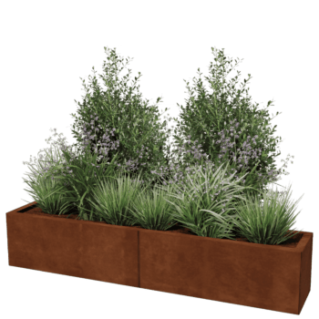 Corten steel planter Texas xxl 160 x 30 cm