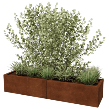 Corten steel planter Texas xxl 160 x 40 cm