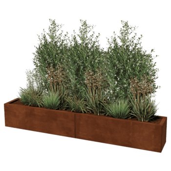 Corten steel planter Texas xxl 200 x 30 cm